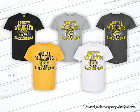 ARNETT WILDCATS BLACK AND GOLD