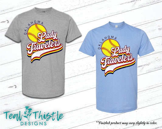 Lady Travelers Retro Softball Classic Tee