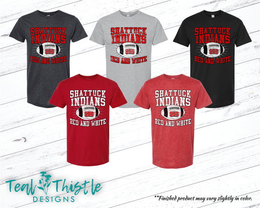 SHATTUCK INDIANS RED AND WHITE